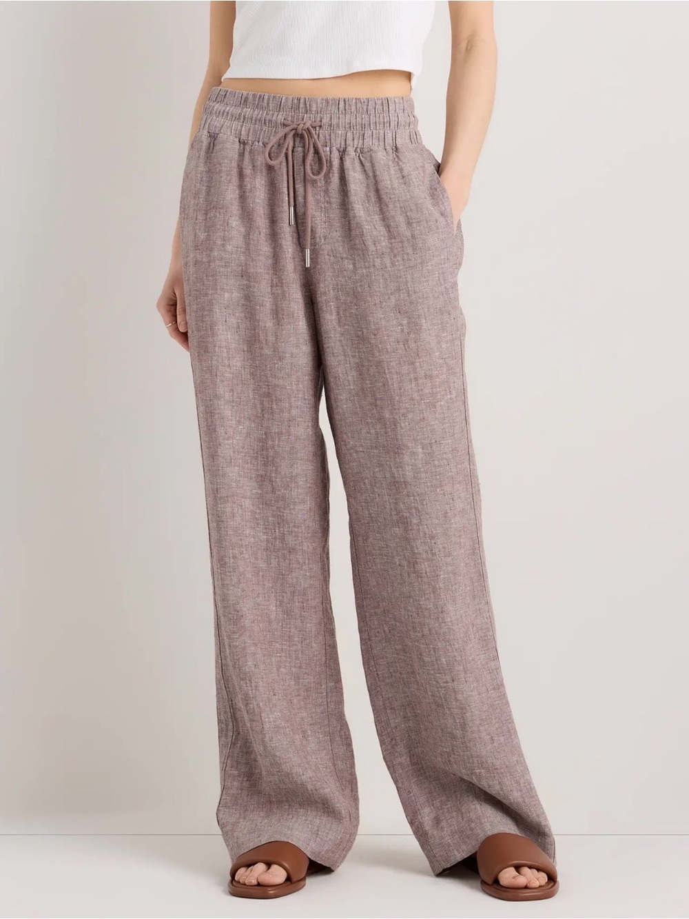 Quince 100% European Linen Wide Leg Pants - LONG